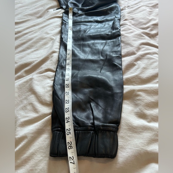 7 For All Mankind Black Faux Leather Joggers - Picture 5 of 5